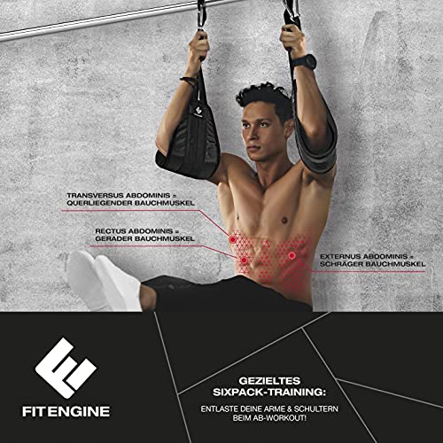 Trabillas para abdominales con mosquetón correas para el brazo entrenamiento de vientre 150kg 6