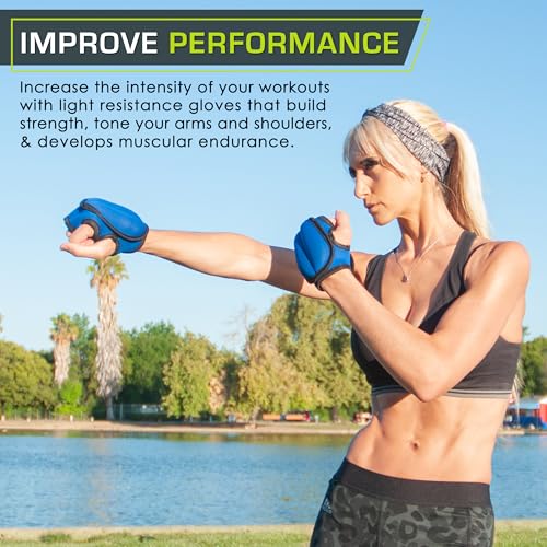 Image of ProsourceFit Weighted Gloves Set, 2 lb Pair / 1 lb Each, Neoprene Hand Weights for Walking, Cardio, Aerobics, Boxing, Toning, and Sculpting