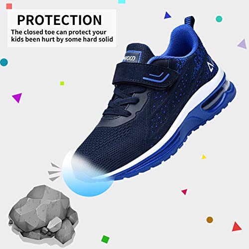 MEHOTO Kids Air Running Shoes, Boys Girls Tennis Walking Jogging Athletic Sport Lightweight Breathable Sneakers Blue - Thumbnail 4