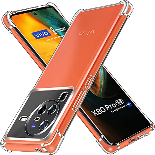 Image of for Back Case Cover Bumper Flexible Silicone Transparent Back Cover for Vivo X80 Pro - Transparent