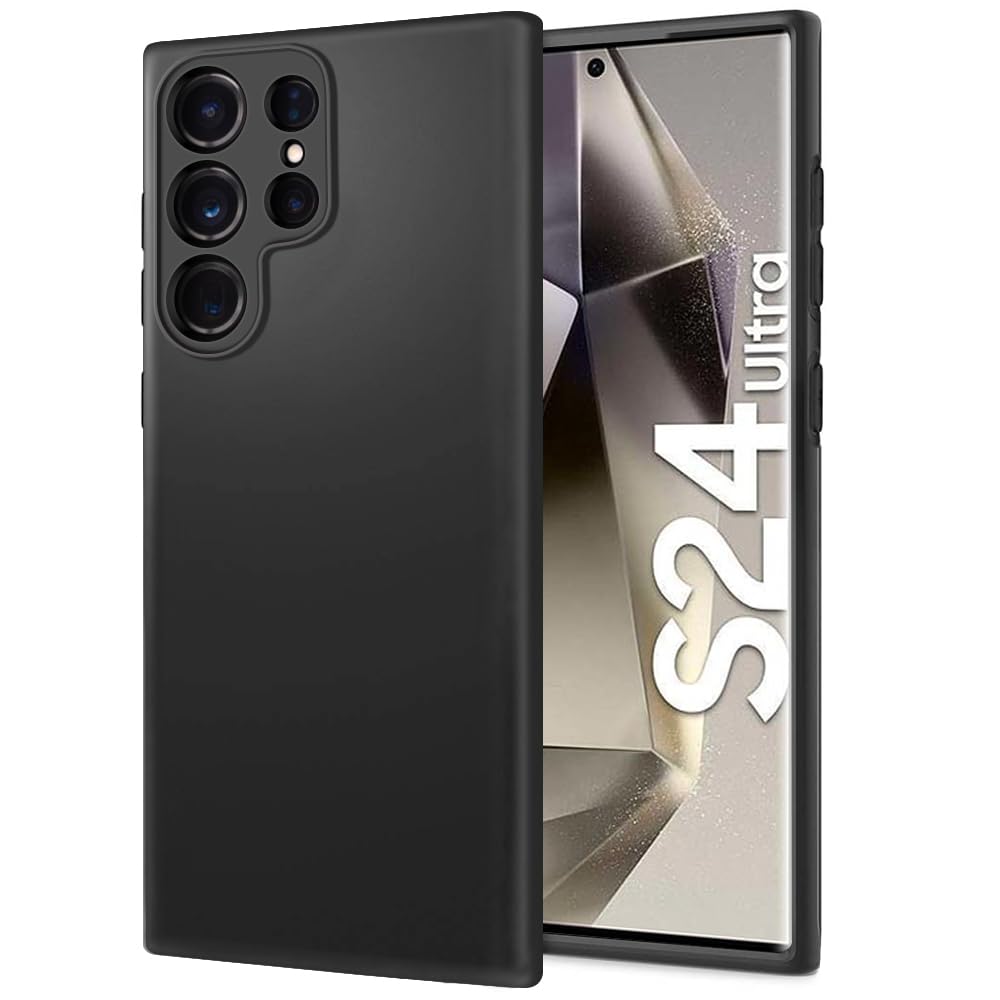 TheGiftKart Sleek Back Cover Case for Samsung Galaxy S24 Ultra 5G | Slim Fit Protective Design | Ultra Matte Finish | Camera Protection Bump | Soft Back Cover for Samsung S24 Ultra (Silicone, Black) (B0CR7GJJZZ) Amazon Price History, Amazon Price Tracker