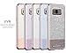 Case Compatible with Samsung Galaxy S8, BENTOBEN Bling Glitter Chrome Stripe Design Hybrid TPU PC Dual Layer Shockproof Slim Protective Phone Case Cover for Samsung Galaxy S8 (5.8 Inch), Rose Gold