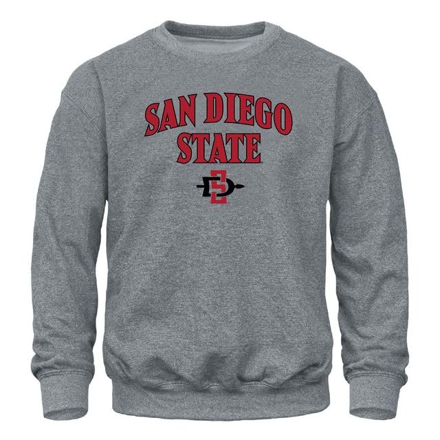 Barnesmith San Diego State University SDSU Aztecs Adult Unisex Crewneck Sweatshirt Spirit Charcoal Grey Large