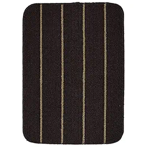 Saral Home Easy Living Polypropylene Striped Anti Skid Bathmat (Dark Brown, 45X60 CM)