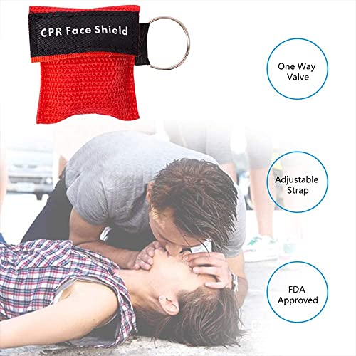 Image of CPR Mask, Disposable CPR Shield Mask Emergency Mask with One-Way Valve Breathing Barrier for First Aid