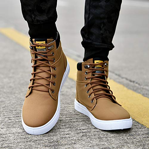tazimall Men's High Top Sneakers Casual Skate Shoes Lace Up Walking Shoes4