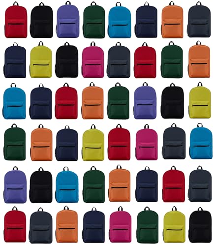 Yacht & Smith 48 Pack Backpack, Bulk 17 inch Lightweight Outdoor Travel Gym Corporate Events Bag