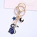 POYAMUSE Enamel Cat Charms Keyring - Adorable Black and White Cat Keychain for Anime Fans-star moon