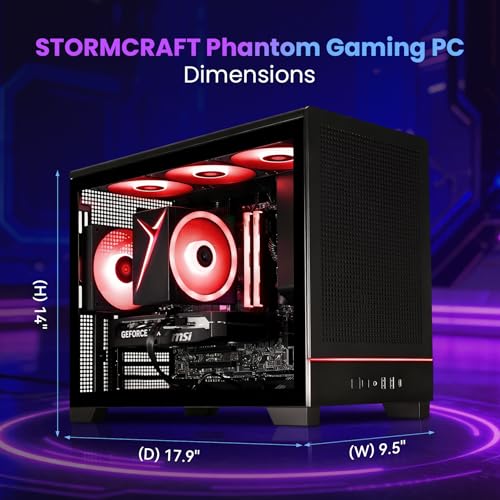 Image of STORMCRAFT PC Gamer Viper AI Gaming PC,Intel i7 14700F 5.4GHz, GeForce RTX 5060,32GB DDR5 RGB RAM 6000MHz,1TB NVMe SSD, B760 Chipset,650W Gold PSU,WiFi,Bluetooth,Win 11 Home Prebuilt Tower Computer