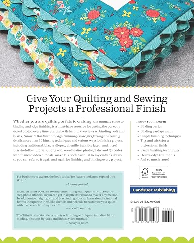 Image of Ultimate Binding and Edge-Finishing Guide for Quilting and Sewing: More Than 16 Different Techniques from Basic to Scalloped, Scrappy to Chenille (Landauer) Finish Your Projects Perfectly Every Time
