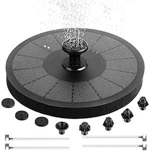 Melusen Fontein op zonne-energie, 2021, upgrade, 3 W, vijverpomp op zonne-energie, met 7 effecten, drijvende fonteinpomp…