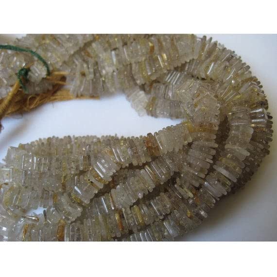 Perles de quartz rutile doré LKBEADS heishi de 5mm pour création d'exception
