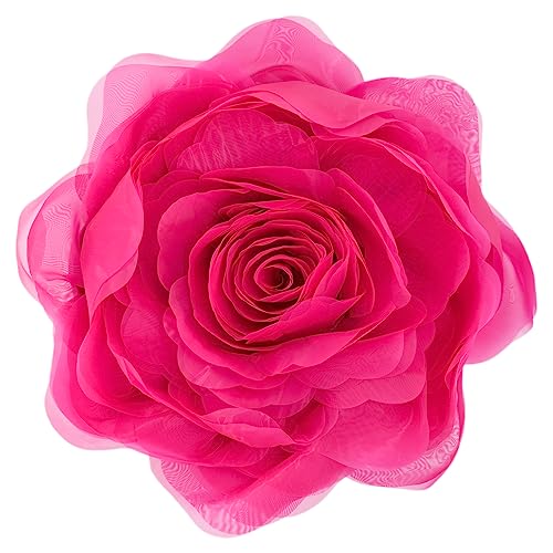 Image of JWH 3D Flower DecorativeThrow Pillow Covers, Hot Pink, 12 Inch