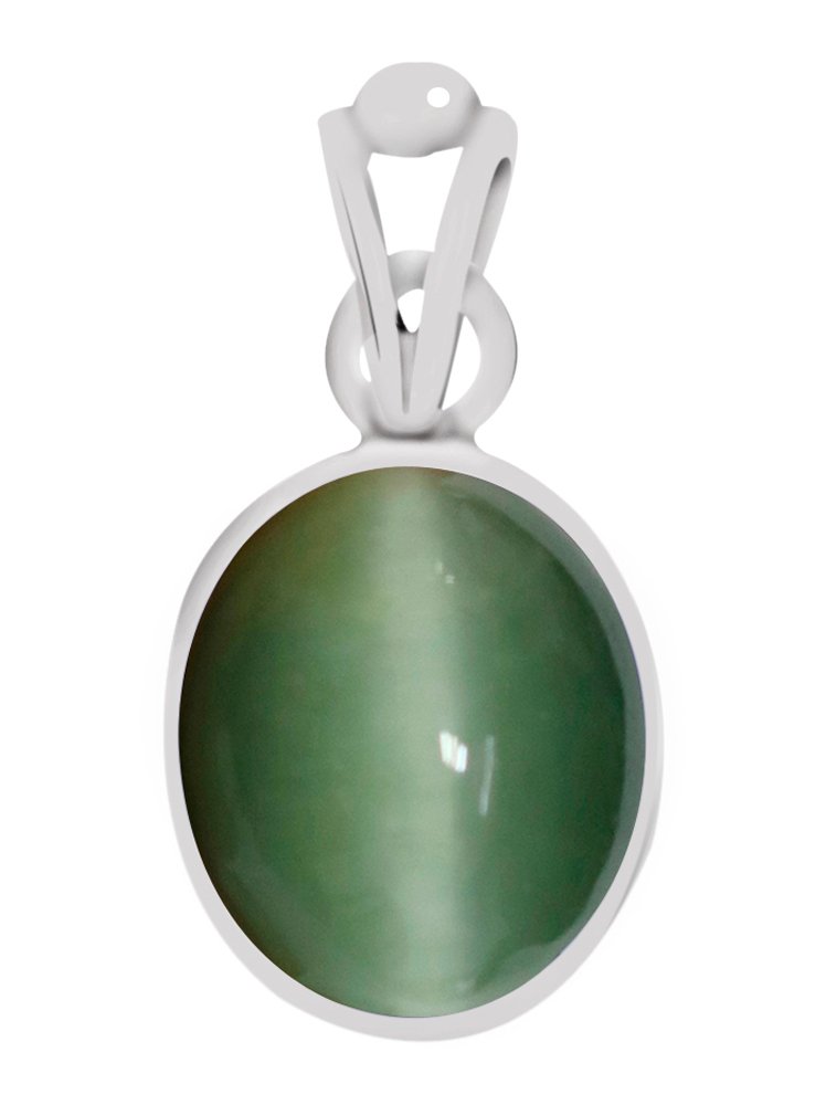 clara Certified Cats Eye (Lehsuniya) 4.8cts or 5.25ratti Silver Pendant for Men & Women-picture-39