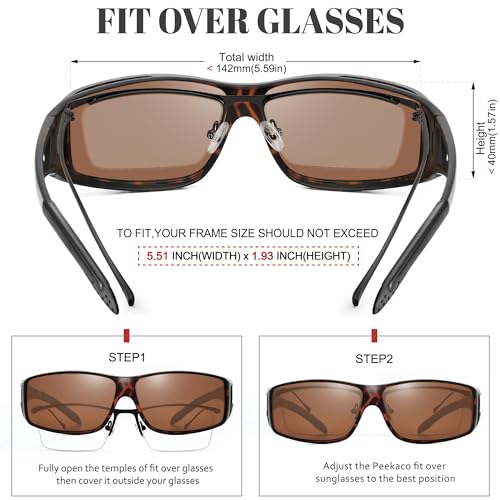 Polarized Sunglasses Fit Over Glasses for Women Men with UV400 Protection Over Wrap Around Sun Glasses3