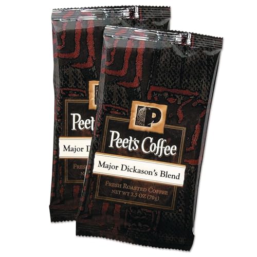 Peet's Coffee Major Dickason's Blend, Dark Roast Ground Coffee, 2.5 oz Portion Packs (Pack of 18)