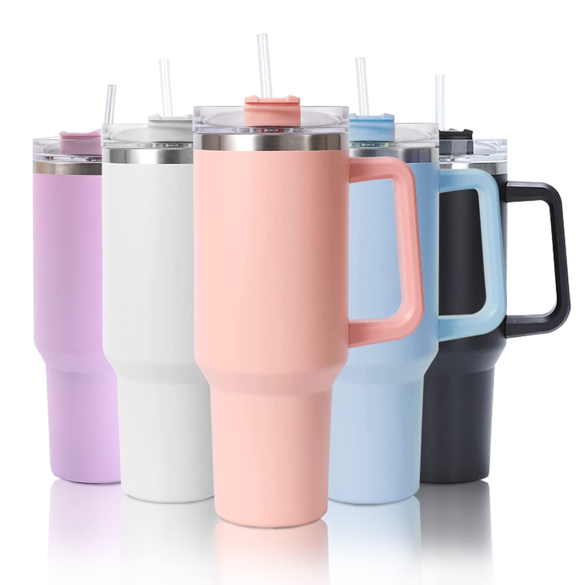 BJPKPK Bicchiere termico con manico da 295 ml, con coperchio