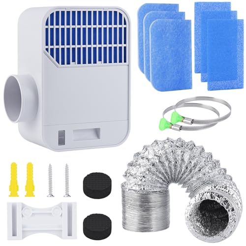 TenYoDaZonify 3-in-1 Indoor Dryer Vent Kit Upgrade Energy Efficient Dryer Lint Trap 6 Polyester Filter&10ft Dryer Vent Hose & Water Drawer System for Electric Clothes DryersEnhanced Air Quality