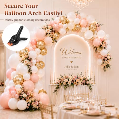 Image of 10 Pcs Spring Clamps, PureGuard 4.5 Inch Plastic Balloon Arch Clips Clamps Heavy Duty for Arch Backdrop Stand Woodworking Photography Crafts Decoration, Black