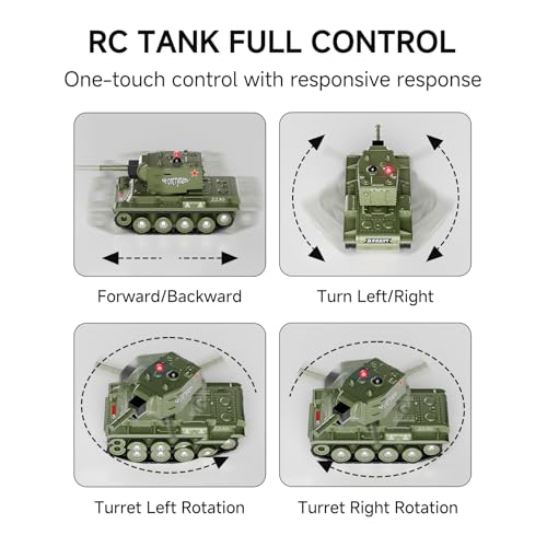 image for BRRRRT1/64 RC Tank That Shoots with Infrared,Mini RC Tank with 330° R