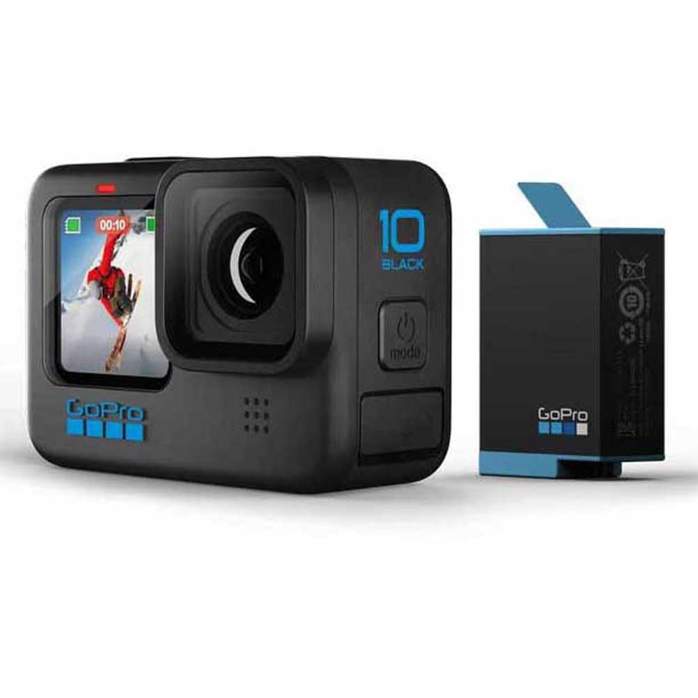 GoPro HERO 10 Black Actioncam - 5K / 60 BpS Action camera Touch screen, WLAN, GPS, Stabilizzatore di immagine, Cronomet
