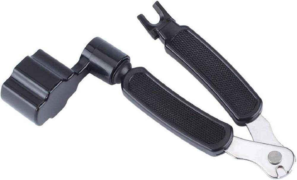 Guitar String Winder Cutter Pin Puller, Guitar Maintenance Tool/String Peg Winder + String Cutter + Pin Puller Instrument Accessories 3 in 1, Black