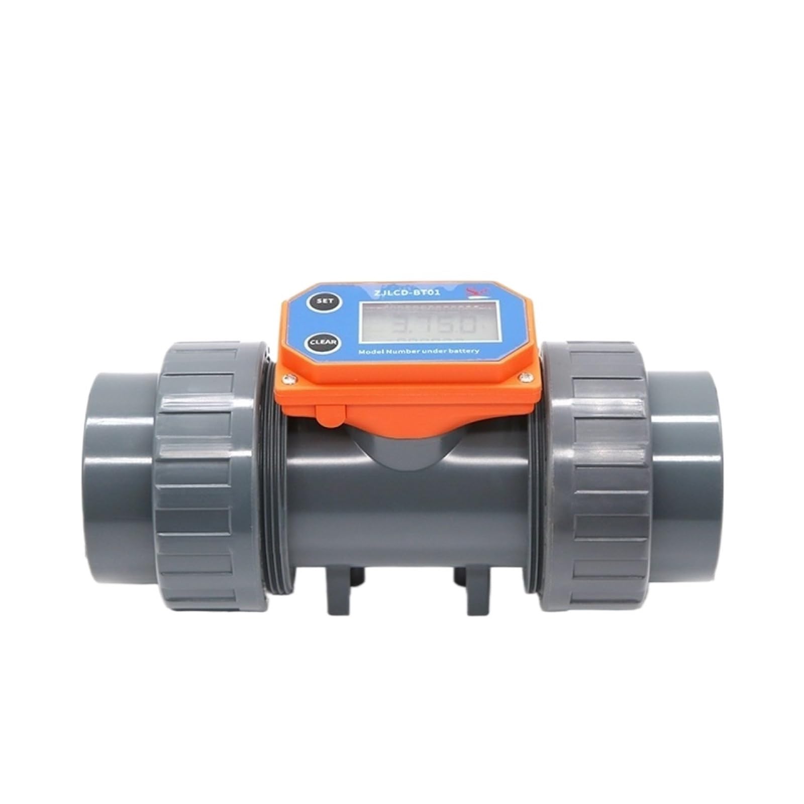 1 sztuka cyfrowy przepływomierz turbinowy DN15-DN65 elektroniczny wyświetlacz do nawadniania gospodarstw rolnych/ogrodowych, do benzyny, nafty, metanolu, wody (pomarańczowy DN50)