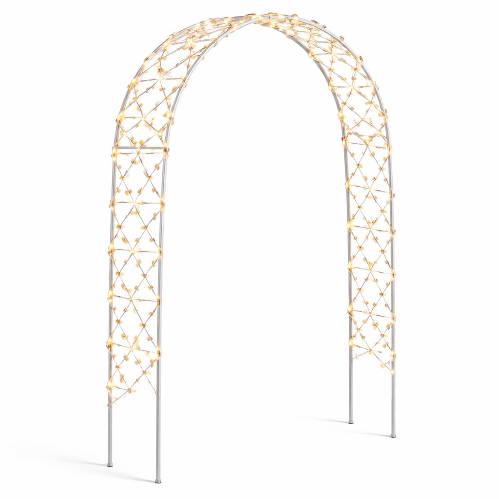 Arche de mariage fleurie pour photobooth en plein air et réception dans un jardin