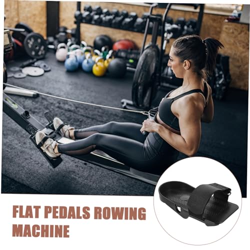 OHPHCALL 1 Pair Rowing Machine Foot Pedals Anti-Skid Rowing Machines Pedals Sliders Seat Concept 2 Rower Foot Strap Indoor Rowing Machine Pedals Use Rowing Machine Accessories Plastic Black - Thumbnail 4