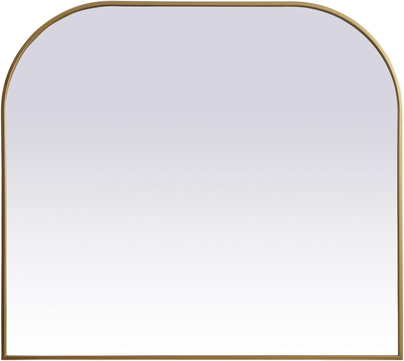 Illuminate, Metal Frame Arch Mirror 42X38 Inch in, Modern, Brass