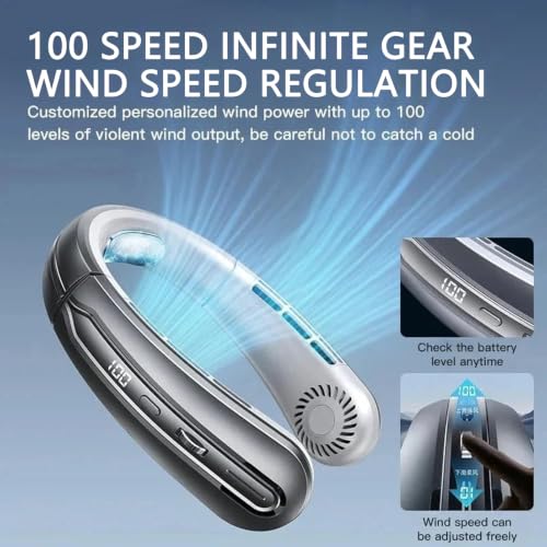 Ventilador de cuello portátil recargable USB con batería de larga duración para el hogar 3