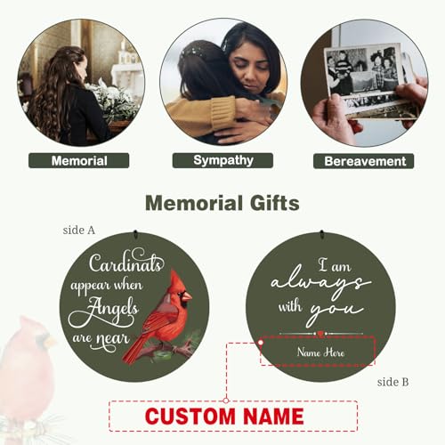 Image of ASTARIN Cardinal Memorial Wind Chimes, 36 inch Personalized Name Sympathy Wind Chime, Windchimes in Memory of Loved One, Bereavement Condolence Gift for Loss Mom Dad Sister Son(Produced in Texas)