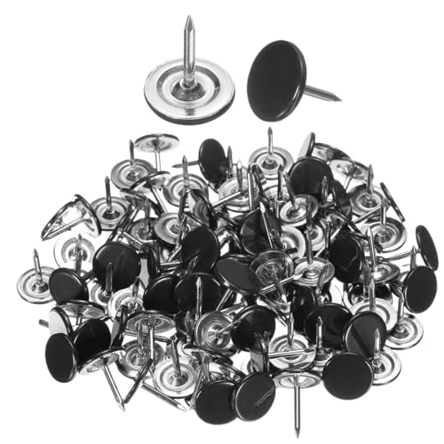 WeddHuis 50 unidades tachuelas decorativas para muebles, chinchetas tapicería, clavos para sofás y cabeceros (11 mm x 13 mm) (negro)