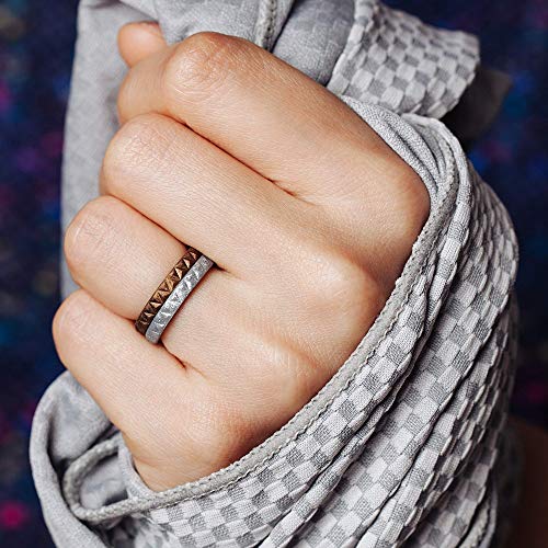 Thunderfit Womens Triangle Diamond Stackable Rings - 16 Rings / 12 Rings / 8 Rings / 4 Rings / 1 Ring - Thin Silicone Wedding Rings - 2.5Mm Wide - 2Mm Thick #TOP4