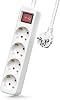 4 Socket Strip Extension Cable White 5 m Multiple Socket with Switch