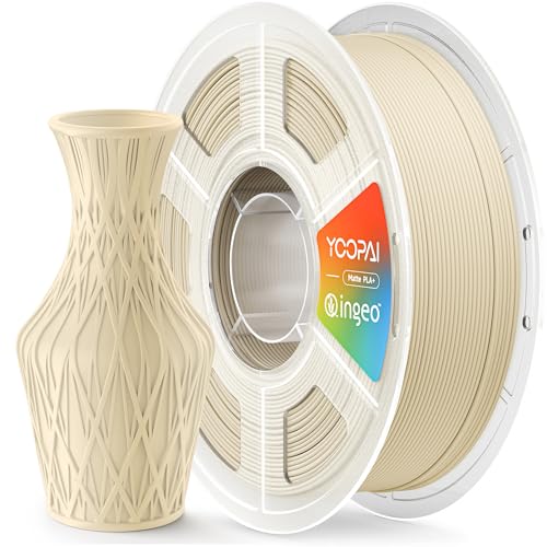 Matte PLA Plus Filament 1.75mm, Made with USA Material, Soft Matte Finish, Reduced Layer Lines, 1KG (2.2lbs) 3D Printer Filament, Dimensional Accuracy +/- 0.02 mm, Desert Tan