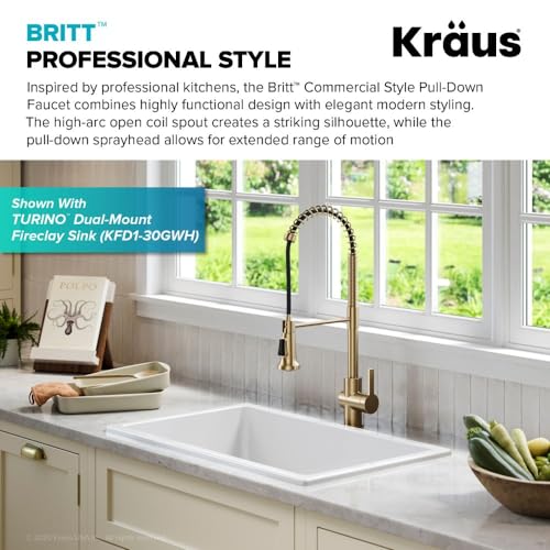 KRAUS Britt 2nd Gen Commercial Style Pull-Down Single Handle Kitchen Faucet in Spot Free Antique Champagne Bronze, KPF-1691SFACB - image 6