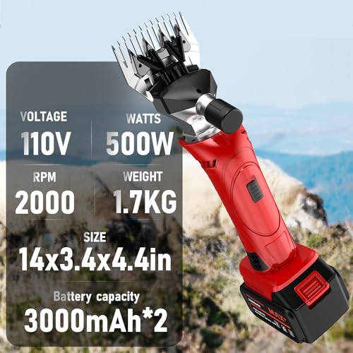 image for GDJOB Cordless Sheep Shears, 300W Lithium Battery Wireless Sheep Shear