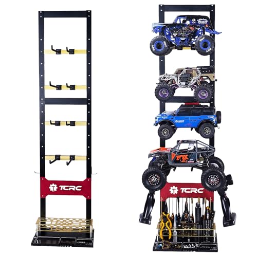 TCRC Heavy Multi-Functional RC Car Desktop Display Stand Adjustable Height 60-100cm for 1/32 1/30 1/24 1/18 1/10 Scale Crawler Cars