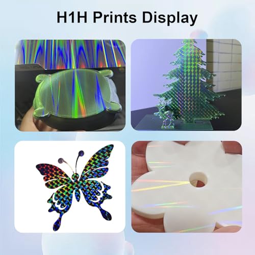 Image of IdeaFormer-3D H1H Smooth Build Plate for Bambu Lab A1 Mini, Rainbow Streak+Phantom Double Sided Textured Spring Steel Sheet 184x184mm for Bambulab A1 Mini