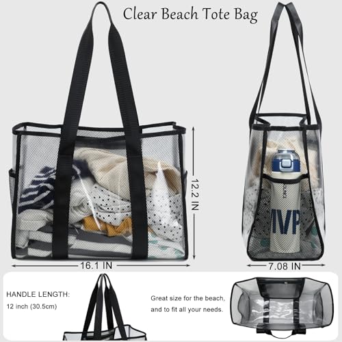 Image of JIANYA Beach Bag, Tip-Proof Waterproof Pool Bag Shoulder Bag with Pockets for Work, Travel, Gym, Beach & Pool