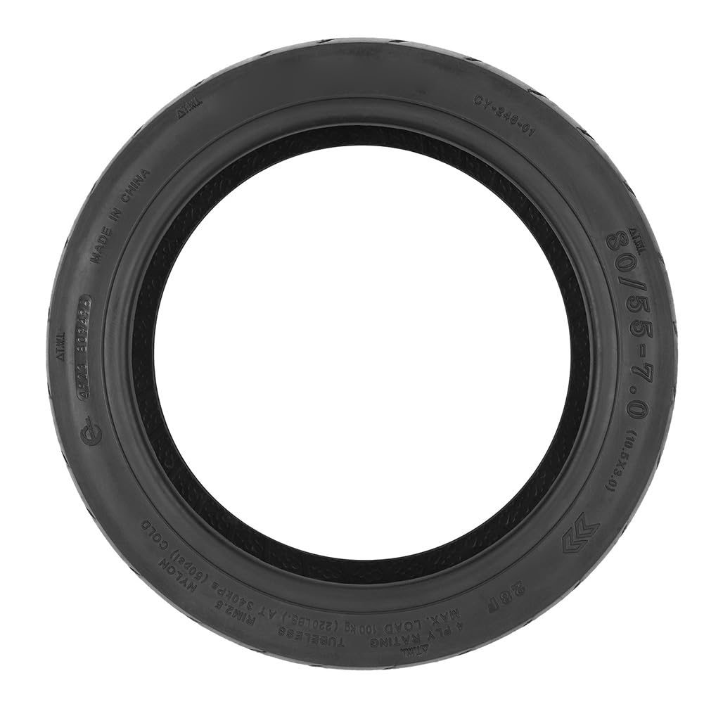 Pneu de Route sans Chambre à Air 80/55-7,0 (10,5x3,0) Pneu Anti-Crevaison P65D Pneu de Route sans Chambre à Air
