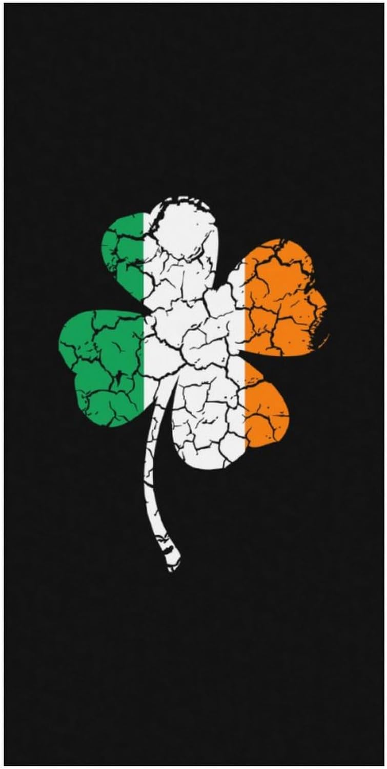 Ireland Flag Clovers St Patricks Day Beach Towels Oversized Jumbo Large Yoga Bath Towel for Pool Yoga Swim Body 160x80cm