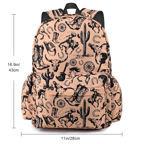 Western School Backpack for Girls Boys Teens Bookbag 17 Inch Laptop Backpack for Sports Travel Camping - Image 3