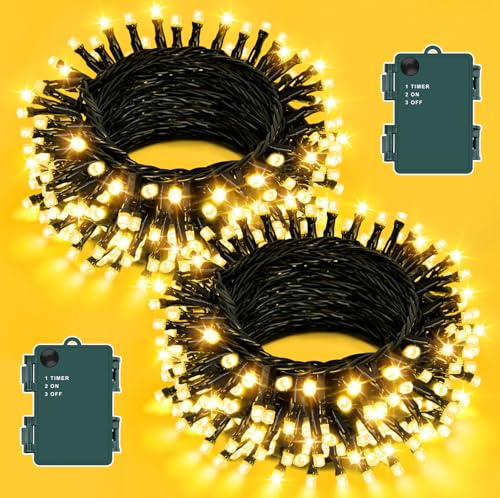 Dalugo Lichterkette Batterie [2 Stück], 3M 30 LED Warmweiß...