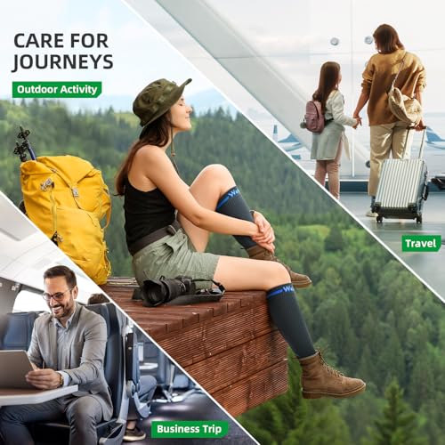 Image of Medical Compression Socks for Men & Women, 3 Pairs 20-30mmHg Knee High Graduated Compression Stockings for Circulation, Swelling, Varicose Veins, Flying, Travel, Nurses, Running, Pregnancy