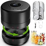 Wothfav Elektrisches Vakuumierer für Einmachgläser, Elektrische Mason Jar Vakuum Sealer für Breite und Normale Öffnung, Automatischem Stopp, LCD-Anzeige, zur Aufbewahrung und Gärung von Lebensmitteln