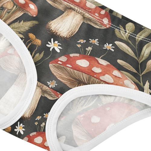 Girls Underwear Toddlers 2t Cotton Panties for Girl Pattern Undies Kids Briefs Mushrooms Floral Leaves4