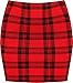 Produktbild Espania Trading Damen Minirock, Stretch, figurbetont, elastisch, Jersey, kurz, Gr. 34-40 Gr. 36, Rotes Tartan-Muster
