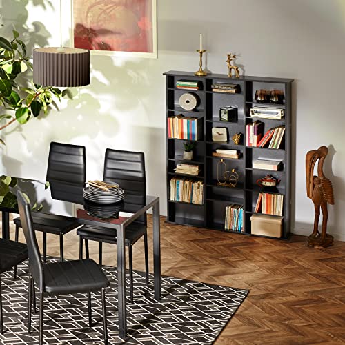 TecTake Bibliothèque Rangement CD/DVD/Manga - 18 Tablettes - Multiple Colors (Gris Béton) – Image 3